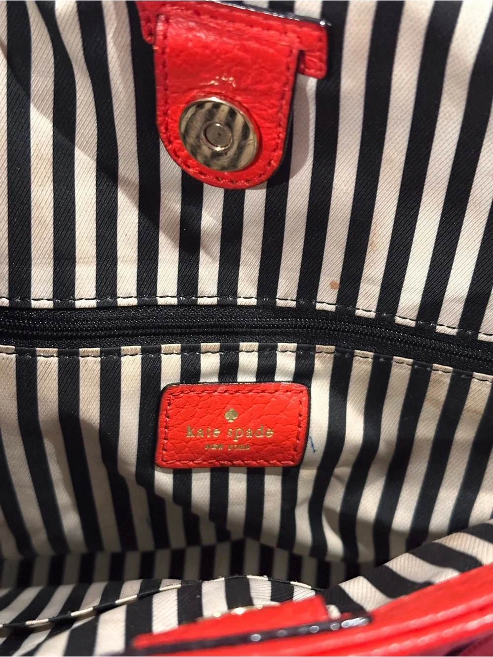 kate spade Bright Coral Leather Satchel with Tassel